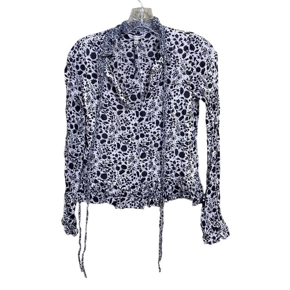 NWOT REBECCA MINKOFF SZ XXS TIE NECK FLORAL PATTERN - Picture 1 of 7